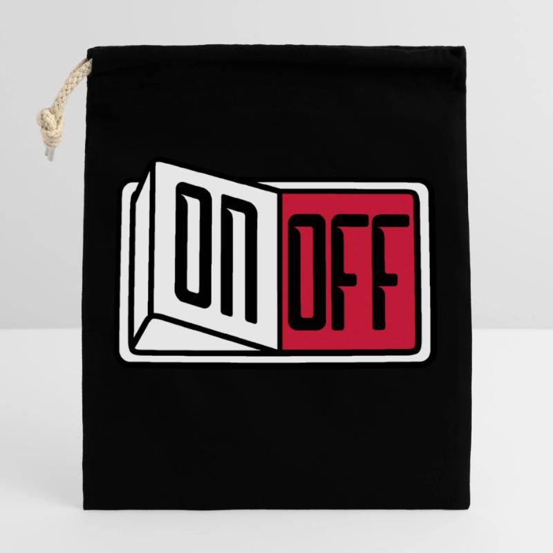 off on switch button button turn off Closable cotton gift bag (25x30cm)