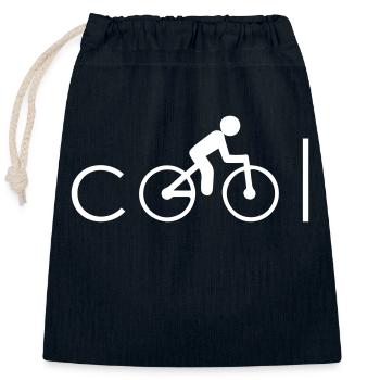 bicycle - Closable cotton gift bag (25x30cm) - navy - Front