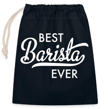 Best Barista ever - Verschließbarer Geschenkbeutel aus Baumwolle (25x30cm) - Navy - Vorne