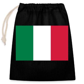 Flag Italy / Italian flag - Closable cotton gift bag (25x30cm) - black - Front