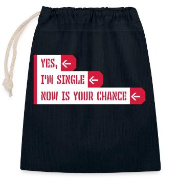 single now your chance - Verschließbarer Geschenkbeutel aus Baumwolle (25x30cm) - Navy - Vorne