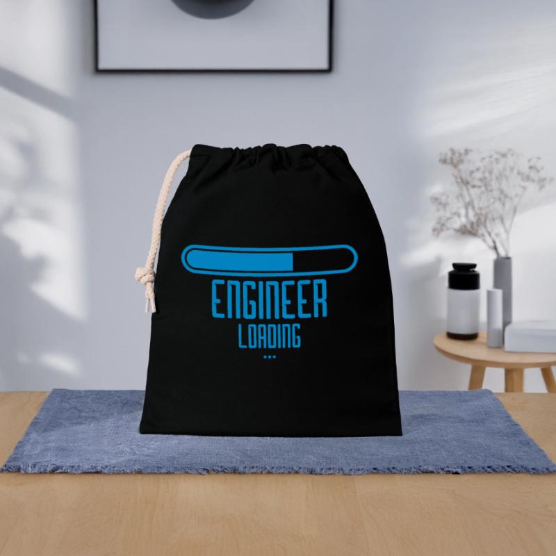 blue loading loading engineer please wait wa Closable cotton gift bag (25x30cm)