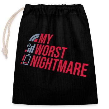 Drôle mon pire cauchemar - Sac cadeau en coton avec cordon (25 x 30 cm) - noir - Devant