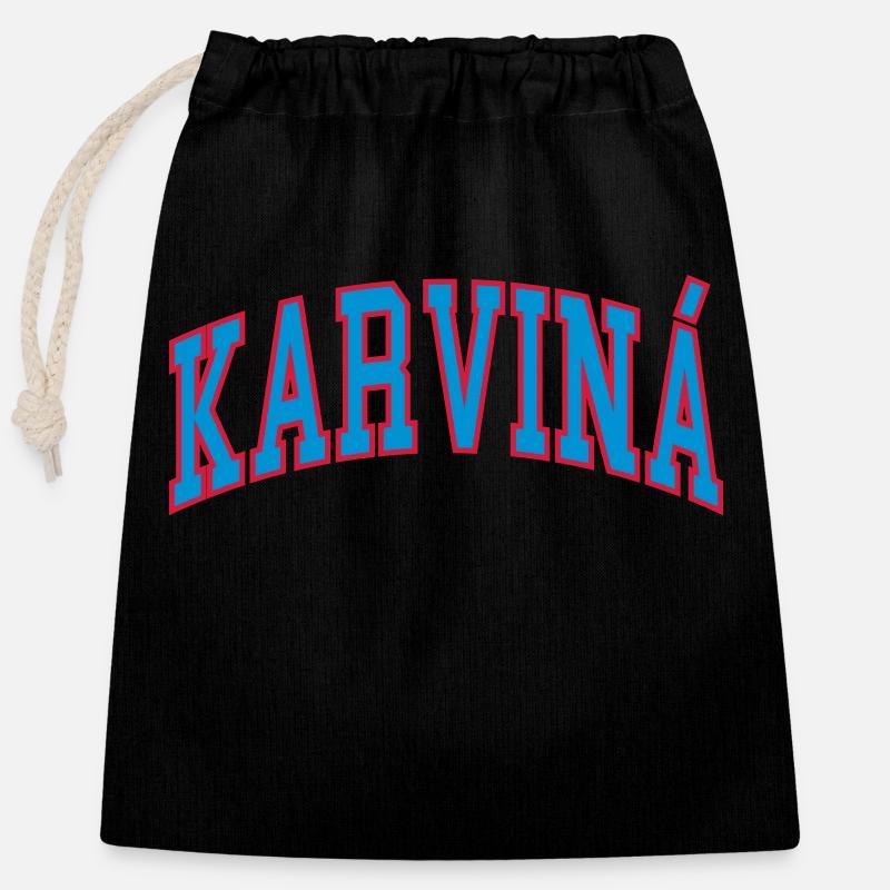 Karviná - Closable cotton gift bag (25x30cm) - black