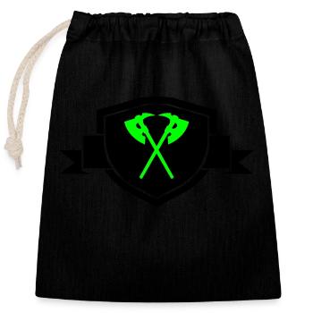 Axes Coat of Arms - Closable cotton gift bag (25x30cm) - black - Front