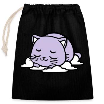 bébé chat qui dort - Sac cadeau en coton avec cordon (25 x 30 cm) - noir - Devant