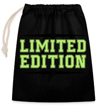 Édition limitée - Sac cadeau en coton avec cordon (25 x 30 cm) - noir - Devant
