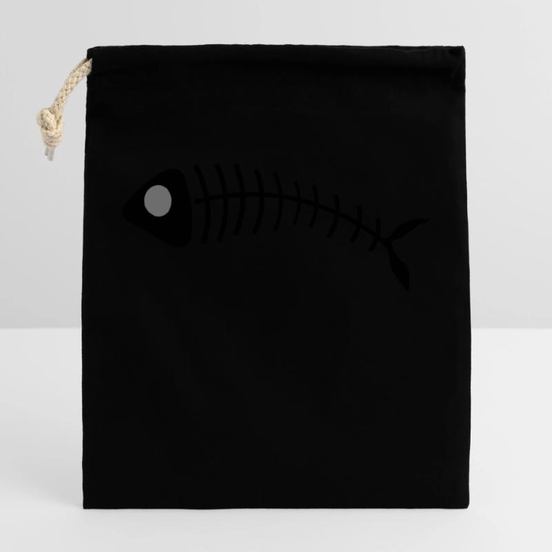 fish Closable cotton gift bag (25x30cm)