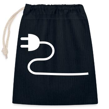Stecker für eine Steckdose - Verschließbarer Geschenkbeutel aus Baumwolle (25x30cm) - Navy - Vorne