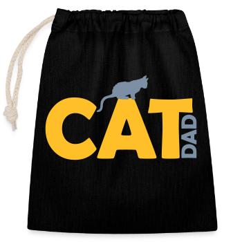 Cat Dad Logo Design - Verschließbarer Geschenkbeutel aus Baumwolle (25x30cm) - Schwarz - Vorne