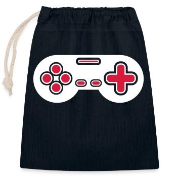 Design Retro Gamer Controller - Verschließbarer Geschenkbeutel aus Baumwolle (25x30cm) - Navy - Vorne