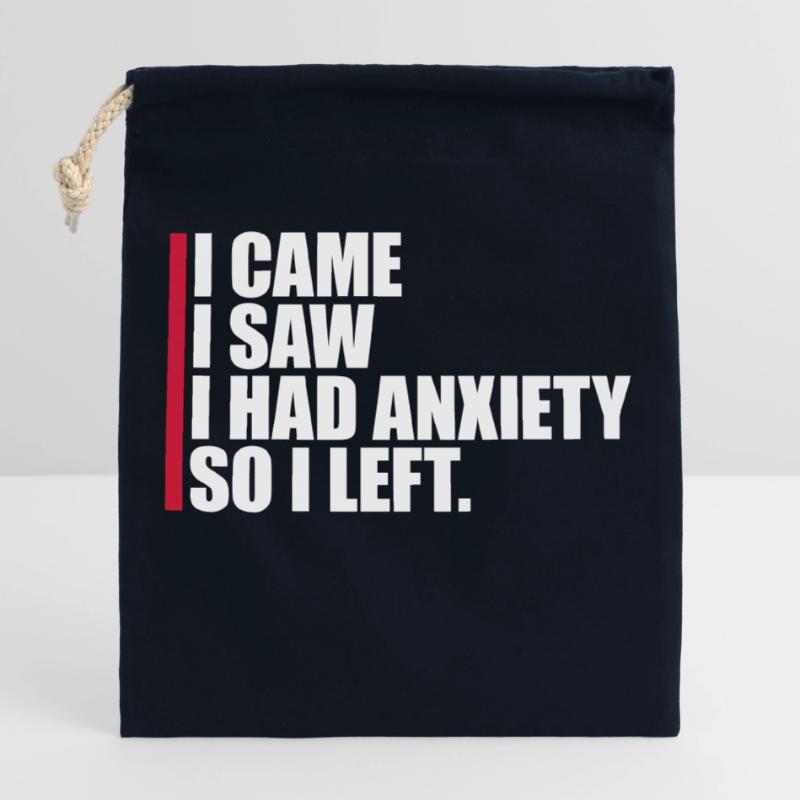 J’avais de l’anxiété en disant Sac cadeau en coton avec cordon (25 x 30 cm)