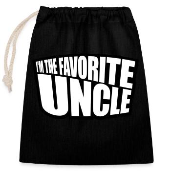 at The Favorite Uncle - Closable cotton gift bag (25x30cm) - black - Front