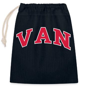 Van - Closable cotton gift bag (25x30cm) - navy - Front