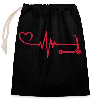 Trottinette électrique Pulse Heart Love - Sac cadeau en coton avec cordon (25 x 30 cm) - noir - Devant