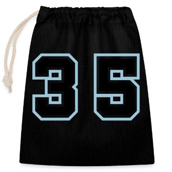 35 Number symbol - Closable cotton gift bag (25x30cm) - black - Front