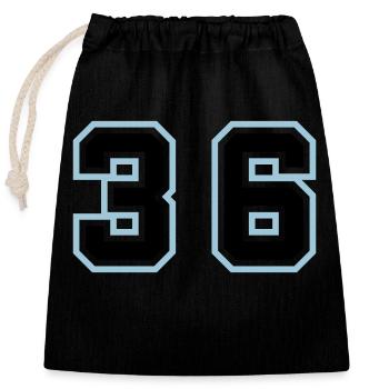 36 Symbole numérique - Sac cadeau en coton avec cordon (25 x 30 cm) - noir - Devant
