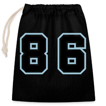 86 Number Symbol - Closable cotton gift bag (25x30cm) - black - Front