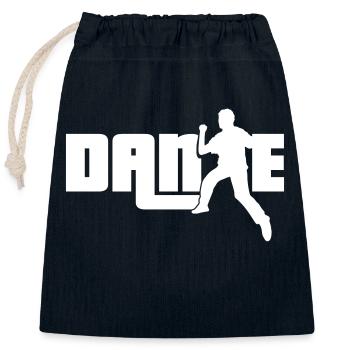 Dance Text Tanzender Mann Silhouette Party Musik - Verschließbarer Geschenkbeutel aus Baumwolle (25x30cm) - Navy - Vorne