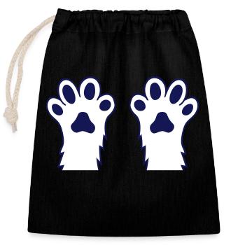 Haarige Katzen Hunde Pfoten Tatzen Wild Tier Hände - Verschließbarer Geschenkbeutel aus Baumwolle (25x30cm) - Schwarz - Vorne