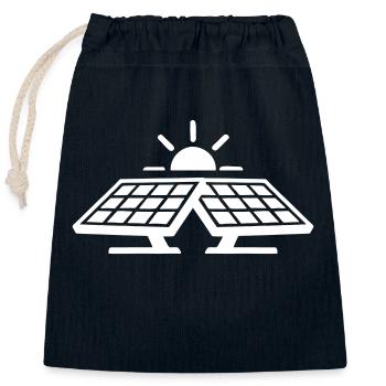 Système photovoltaïque d’énergie solaire - Sac cadeau en coton avec cordon (25 x 30 cm) - bleu marine - Devant