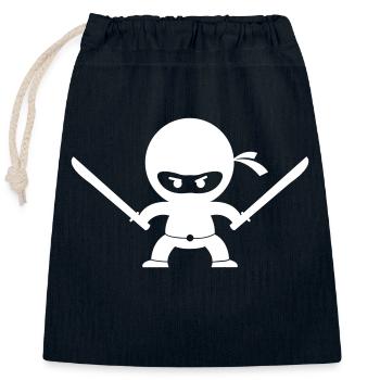 ninja - Verschließbarer Geschenkbeutel aus Baumwolle (25x30cm) - Navy - Vorne