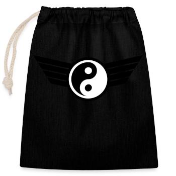 Yin Yang - Closable cotton gift bag (25x30cm) - black - Front