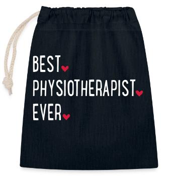 Best physiotherapist ever - Closable cotton gift bag (25x30cm) - navy - Front