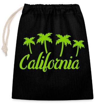 california - Verschließbarer Geschenkbeutel aus Baumwolle (25x30cm) - Schwarz - Vorne