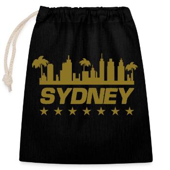 Ville de Sydney - Sac cadeau en coton avec cordon (25 x 30 cm) - noir - Devant