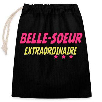 EXTRAORDINARY Sister-in-Law - Closable cotton gift bag (25x30cm) - black - Front