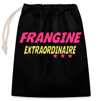 FRANGINE EXTRAORDINAIRE - Sac cadeau en coton avec cordon (25 x 30 cm) - noir - Devant