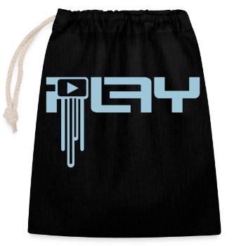 Party Play Schalter An Symbol Anschalten Graffiti - Verschließbarer Geschenkbeutel aus Baumwolle (25x30cm) - Schwarz - Vorne