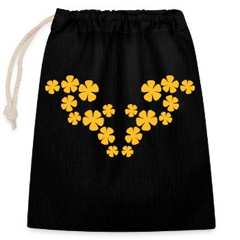Beaucoup de jolies fleurs motif décoratif coloré belle - Sac cadeau en coton avec cordon (25 x 30 cm) - noir - Devant