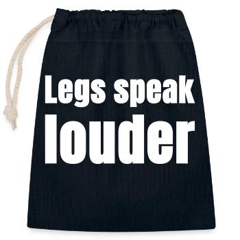 Leg speak louder - Closable cotton gift bag (25x30cm) - navy - Front