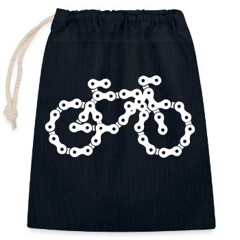 bike - Verschließbarer Geschenkbeutel aus Baumwolle (25x30cm) - Navy - Vorne
