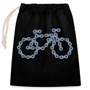 bike - Verschließbarer Geschenkbeutel aus Baumwolle (25x30cm) - Schwarz - Vorne