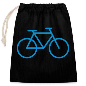 bicyclette - Sac cadeau en coton avec cordon (25 x 30 cm) - noir - Devant