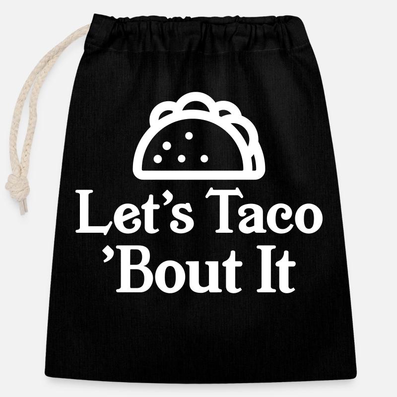 Let's Taco bout it - Closable cotton gift bag (25x30cm) - black