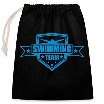 swimming team crew wettkampf schwimmen schwimmer v - Verschließbarer Geschenkbeutel aus Baumwolle (25x30cm) - Schwarz - Vorne