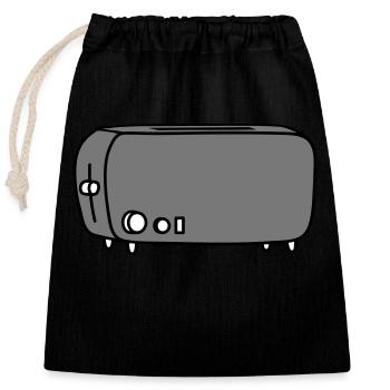 toaster brot toasten - Verschließbarer Geschenkbeutel aus Baumwolle (25x30cm) - Schwarz - Vorne