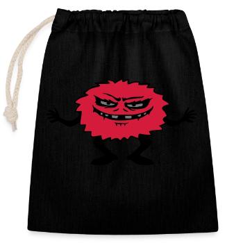 Dangereux monstre comique poilu - Sac cadeau en coton avec cordon (25 x 30 cm) - noir - Devant