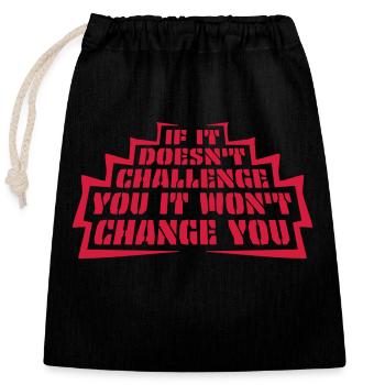 Séance d’entraînement Fitness Motivation Citation - Sac cadeau en coton avec cordon (25 x 30 cm) - noir - Devant