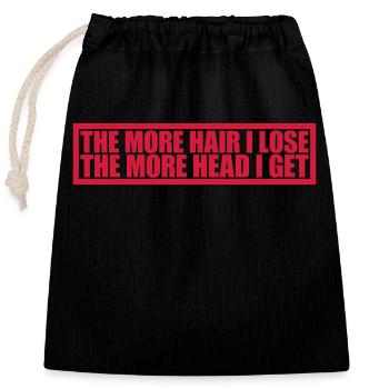 I get more head - Closable cotton gift bag (25x30cm) - black - Front
