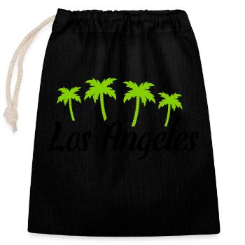 los angeles - Verschließbarer Geschenkbeutel aus Baumwolle (25x30cm) - Schwarz - Vorne