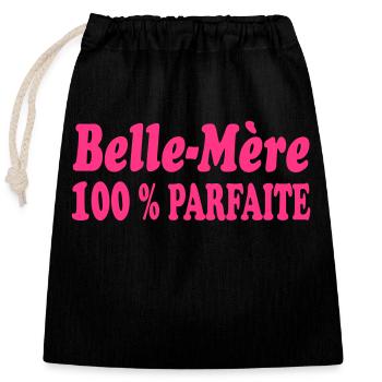 PERFECT Stepmom - Closable cotton gift bag (25x30cm) - black - Front