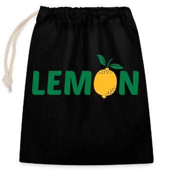 Création de logo LEMON - Sac cadeau en coton avec cordon (25 x 30 cm) - noir - Devant