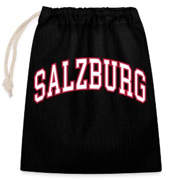 Salzburg - Closable cotton gift bag (25x30cm) - black - Front