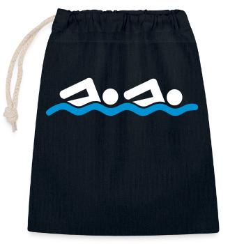 schwimmen - Verschließbarer Geschenkbeutel aus Baumwolle (25x30cm) - Navy - Vorne