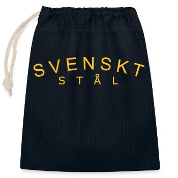 Swedish steel - Closable cotton gift bag (25x30cm) - navy - Front
